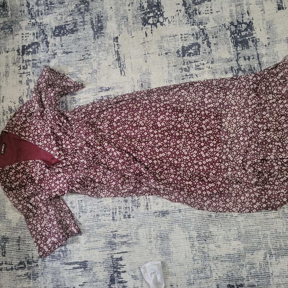 Floral Burgundy Wrap Dress